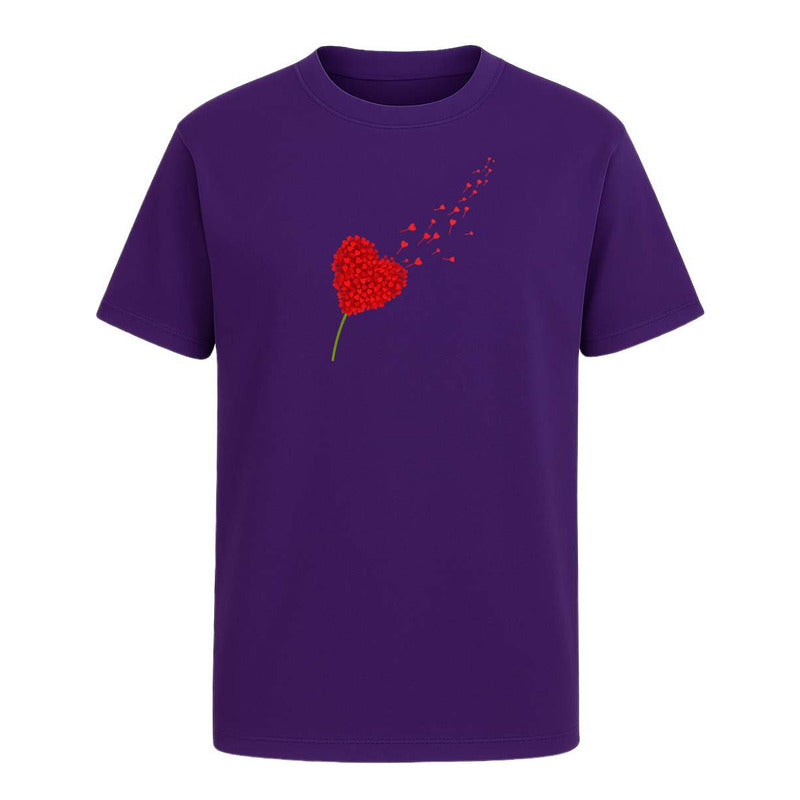 Playera Corazón Flor Pétalos Amor Romántica Pareja Unisex