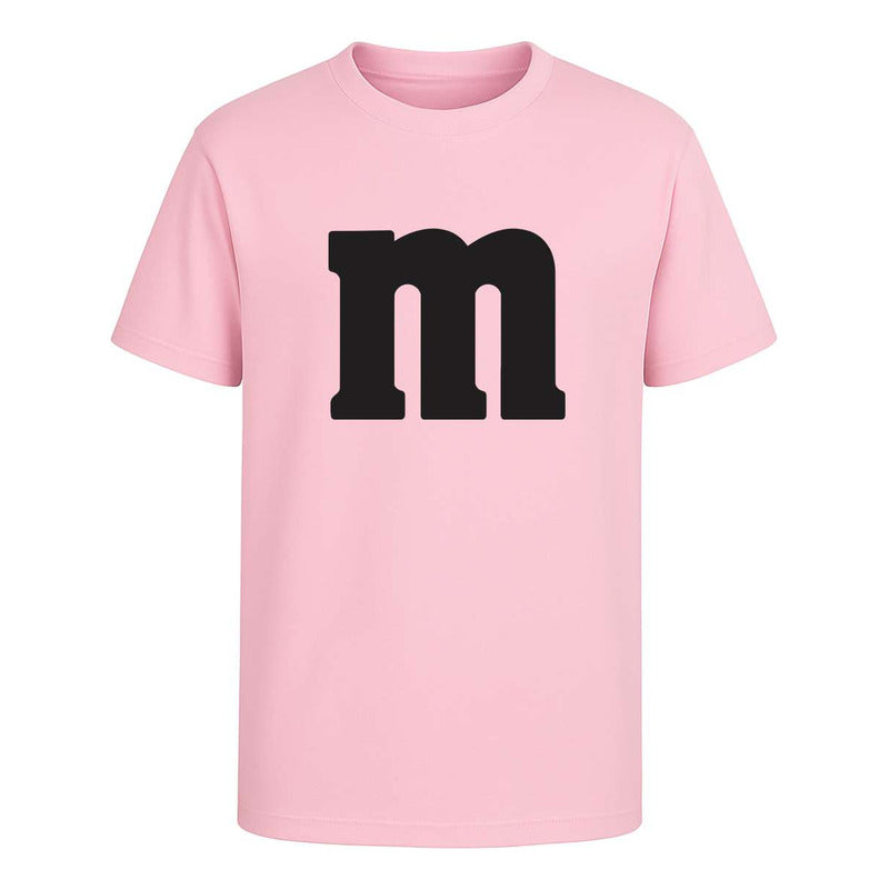 Playera M&M disfraz divertido infantil y juvenil de la marca KreaLab, con diseño colorido y característico del personaje.