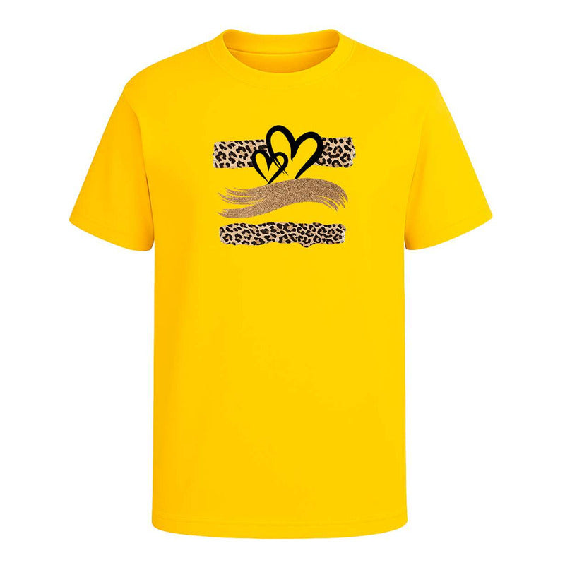 Playera Corazones Animal Print Leopardo Amor Regalo Unisex