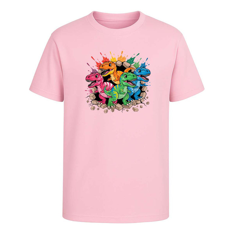 Playera Dinosaurios T Rex De Colores Estampado Infantil