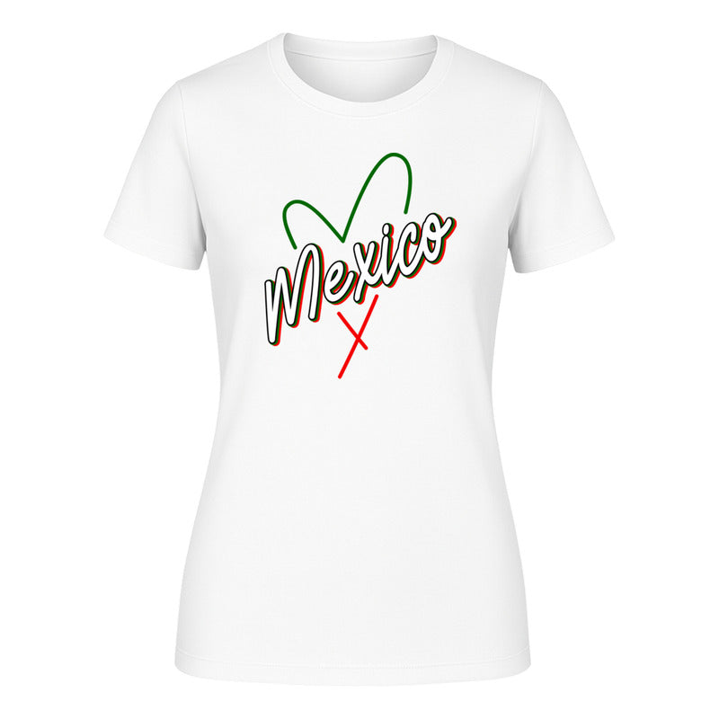 Playera "México Corazón Trazado" Patrio - Dama