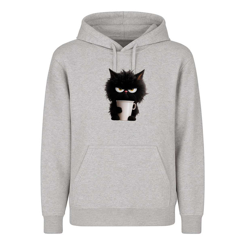 Sudadera Gato Enojado Con Café Broma Divertida Infantil