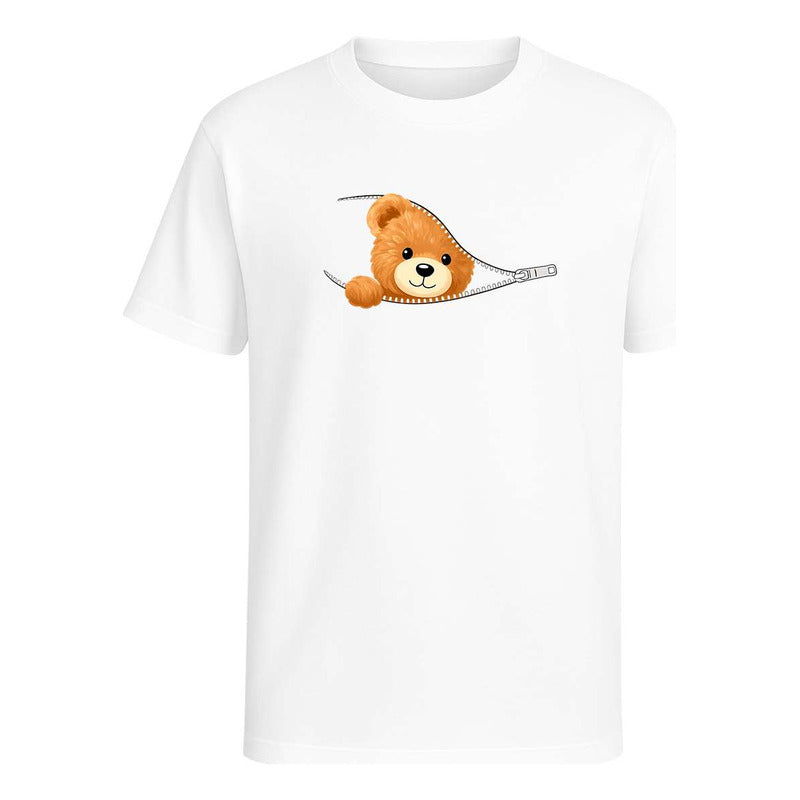 Playera Osito En Cierre Kawaii Tierno Divertida Infantil