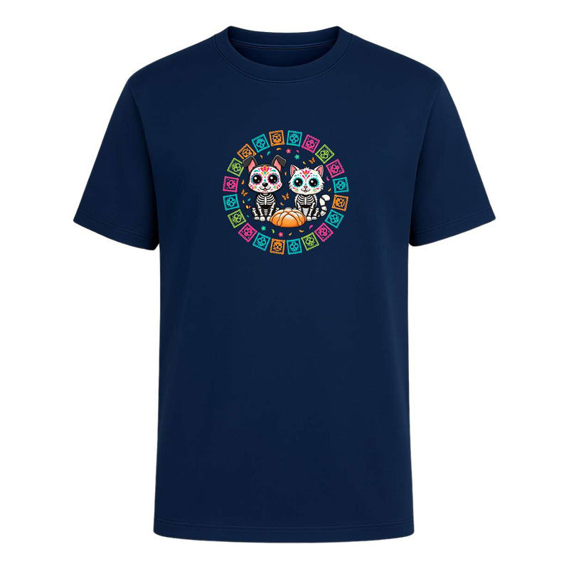 Playera Gato Y Perro Calavera Día De Muertos Ofrenda Unisex