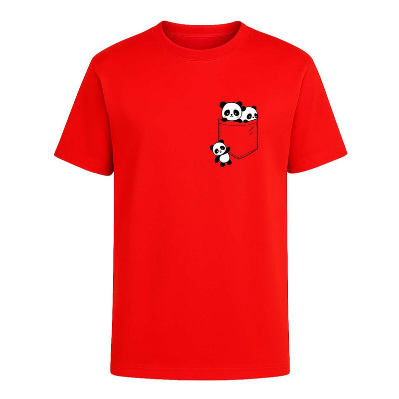 Playera Pandas En Bolsillo Kawaii Regalo Unisex