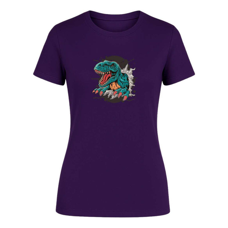 Playera "T-Rex Rasgando" Efecto Visual - Dama
