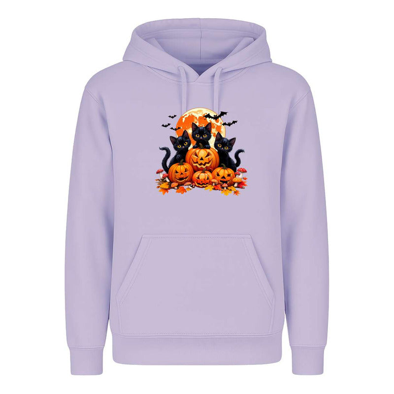 Sudadera Gatos Con Calabazas Halloween Tierno Fiesta Unisex