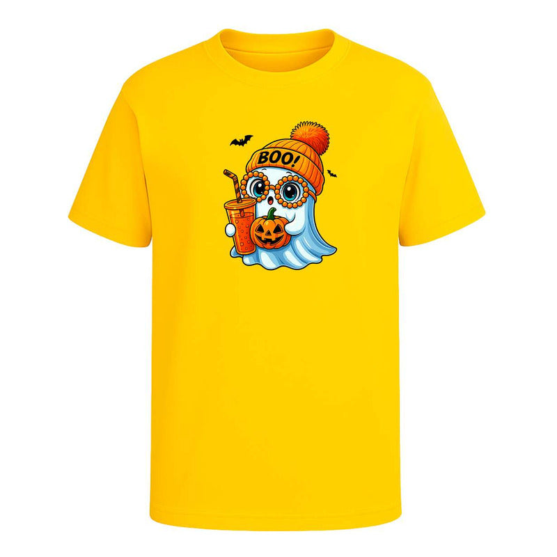 Playera Fantasma Gorro Calabaza Kawaii - Infantil