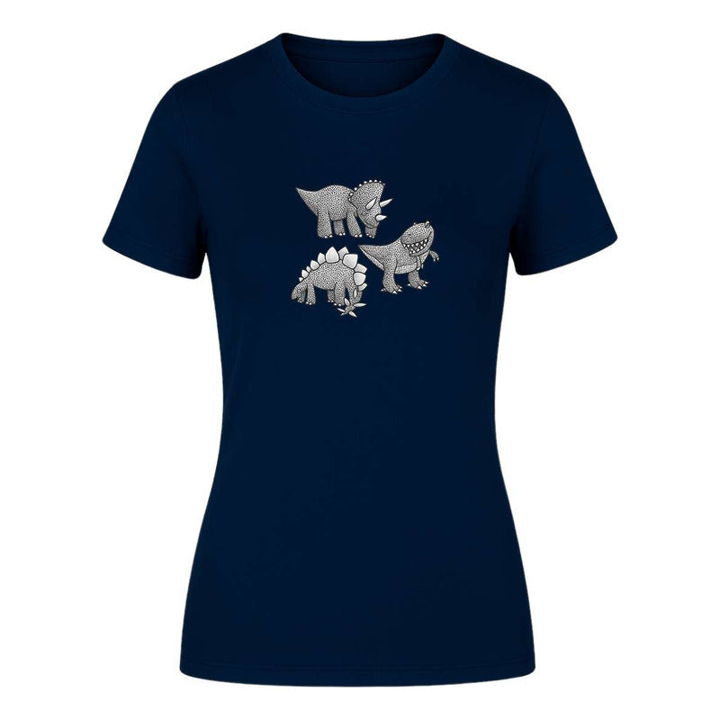 Playera "Dinosaurios" Triceratops Stegosaurio T-Rex - Dama