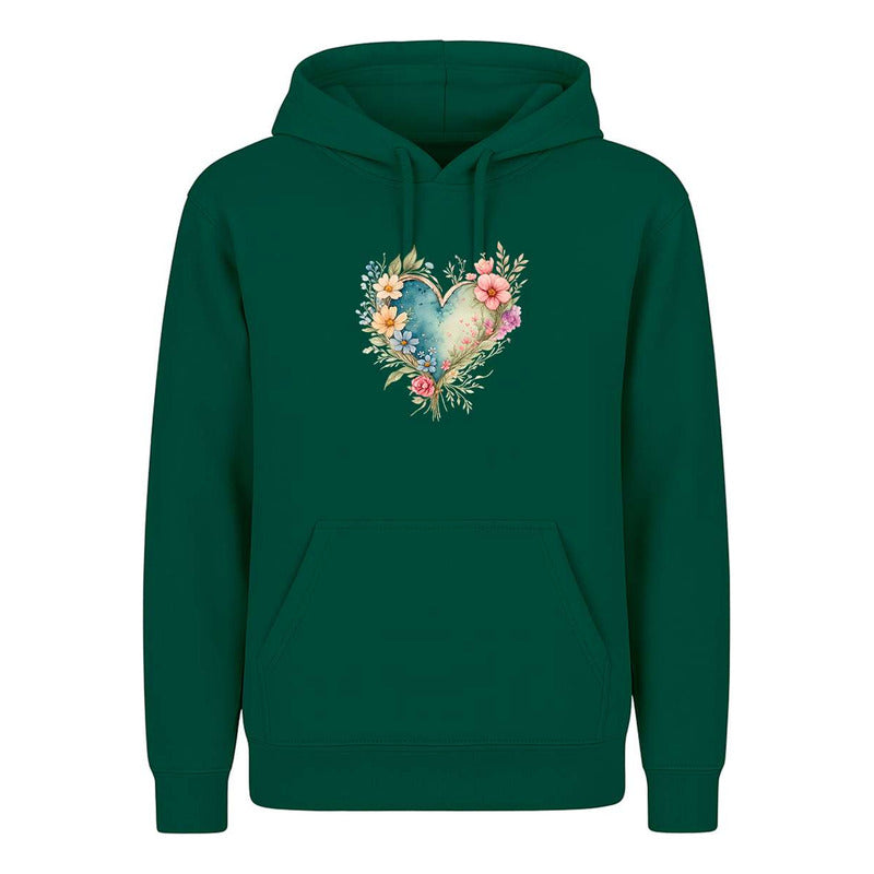Sudadera Corazón Floral Acuarela Amor Regalo Original Unisex