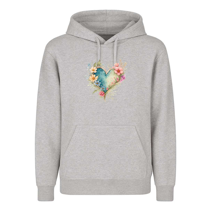 Sudadera Corazón Floral Acuarela Amor Regalo Original Unisex