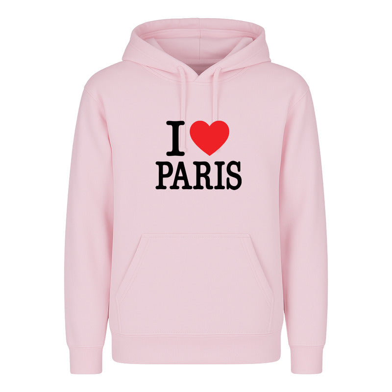 Sudadera Unisex I Love Paris Estilo Turístico Viaje Europa
