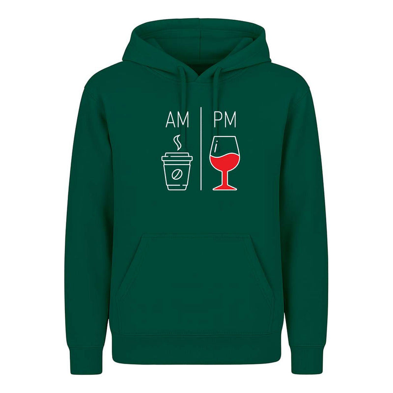 Sudadera Am Pm Café Y Vino Broma Humor Meme Regalo Unisex