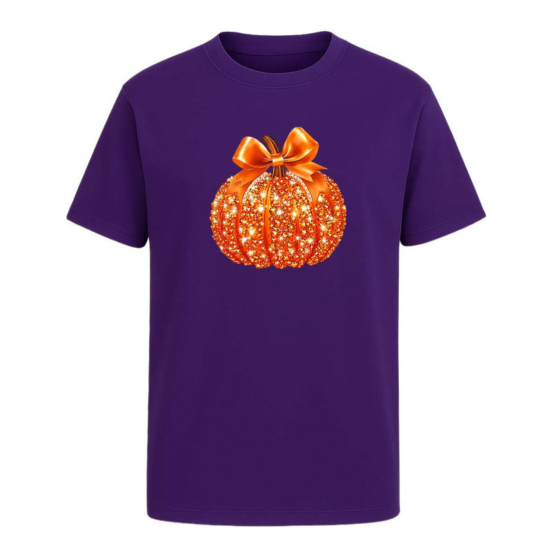 Playera Calabaza Brillante Lazo Halloween Fiesta Infantil