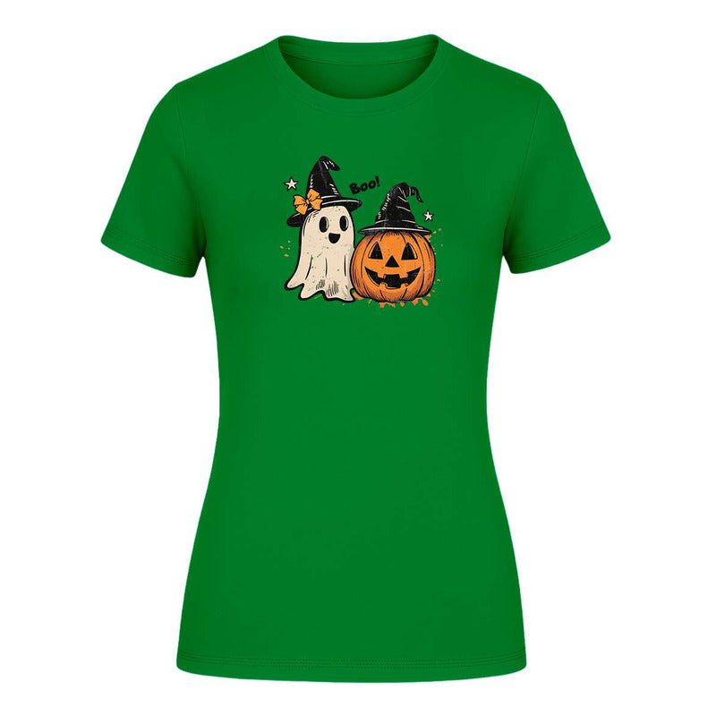 Playera "Fantasma y Calabaza Boo" Halloween - Dama