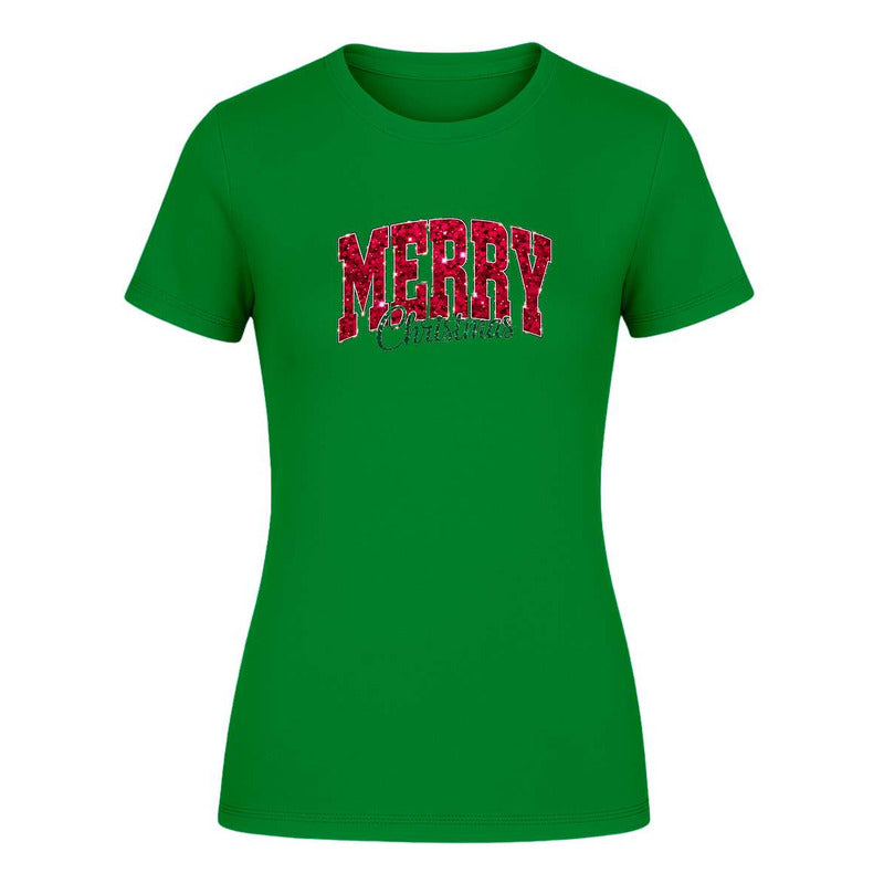 Playera Merry Christmas Navideña Cute Moda Chic De Dama