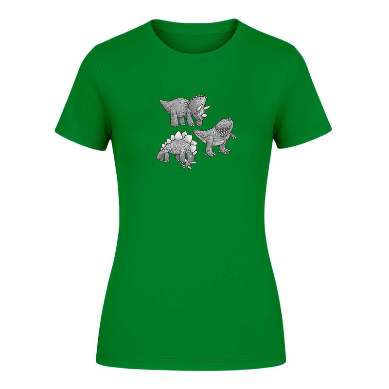 Playera "Dinosaurios" Triceratops Stegosaurio T-Rex - Dama