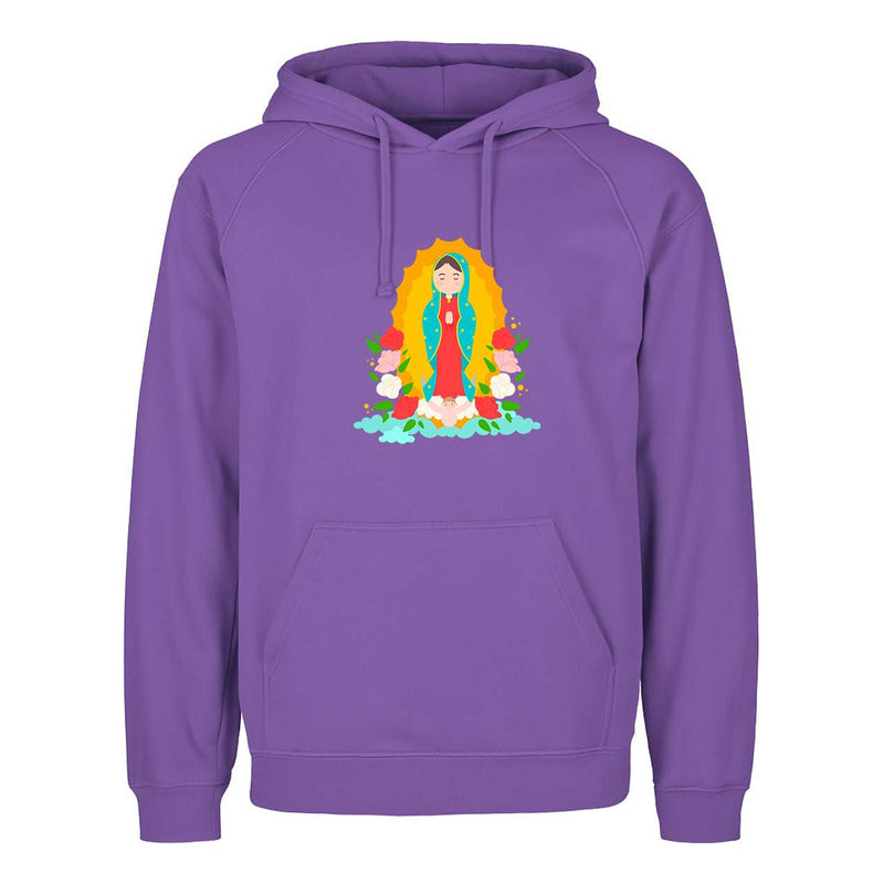 Sudadera Virgen De Guadalupe Mexicana Floral Católica Unisex