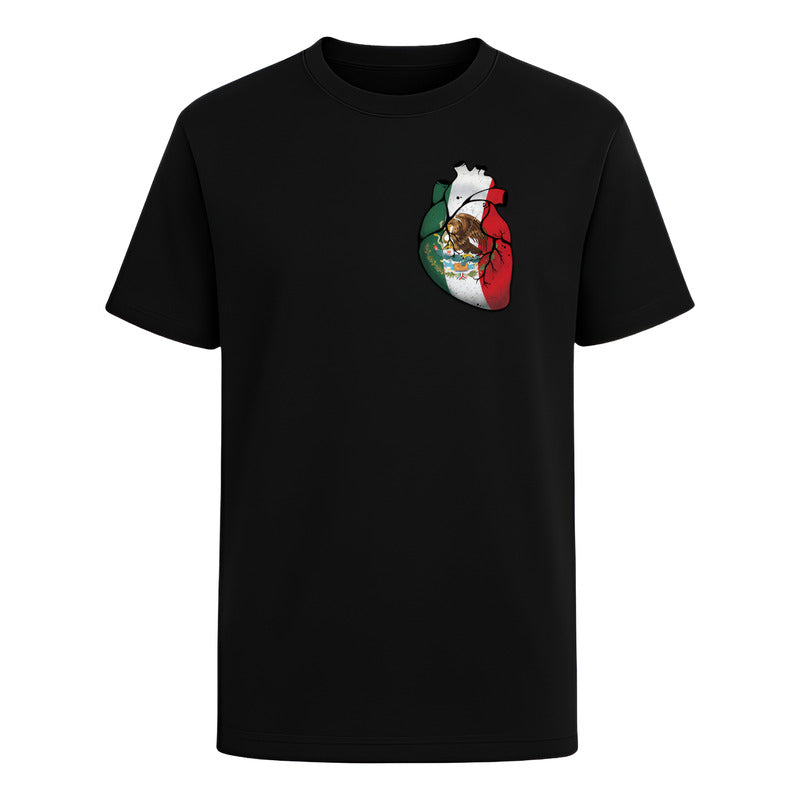 Playera "Corazón Mexicano" Bandera Tricolor - Hombre