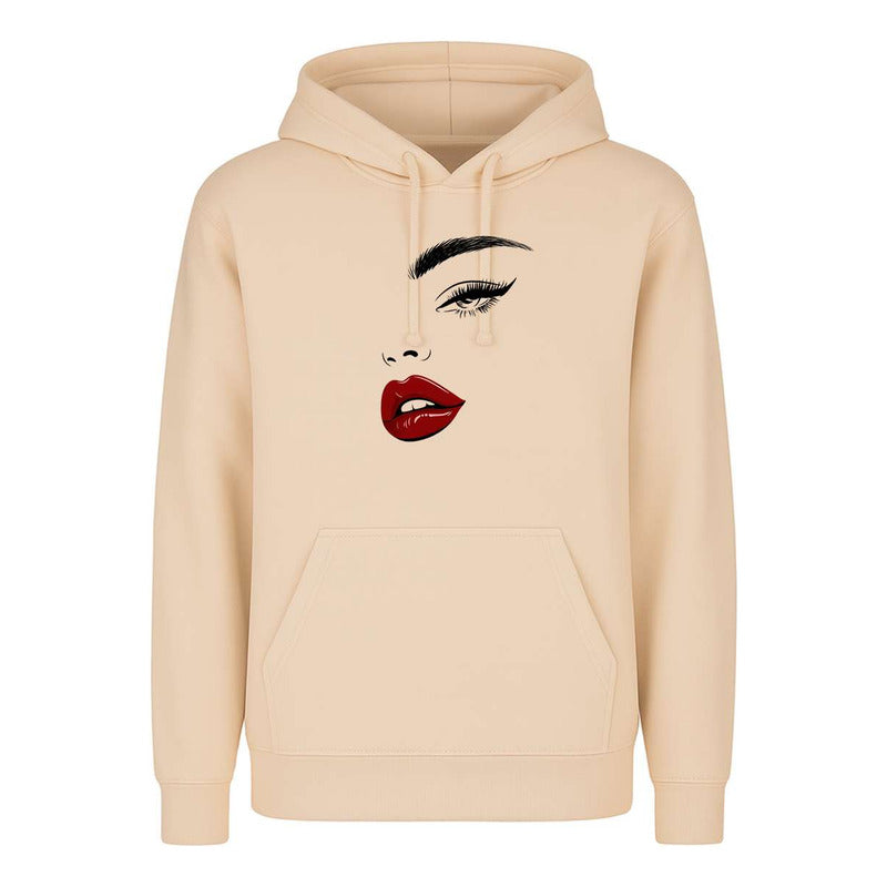 Sudadera Rostro Minimal Labios Rojos Glam Makeup Infantil