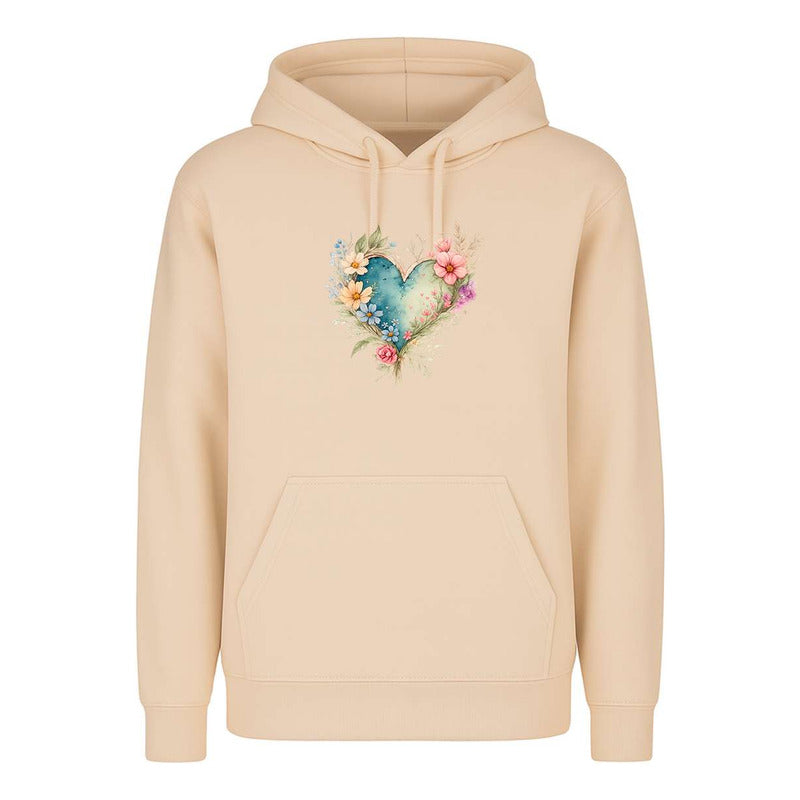 Sudadera Corazón Floral Acuarela Amor Regalo Original Unisex