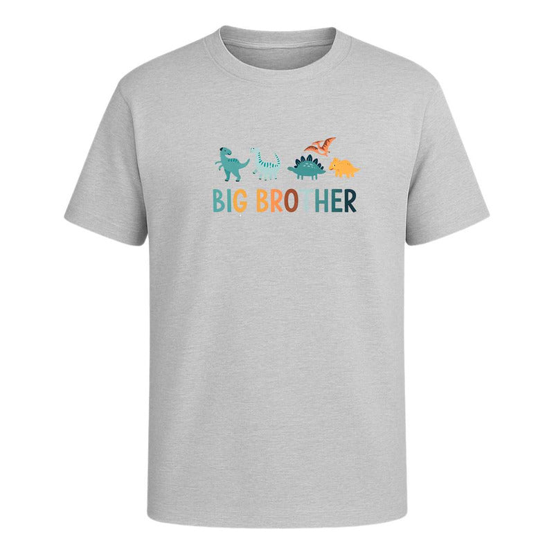 Playera infantil KreaLab Big Brother Dinosaurios, camiseta de manga corta para niños con diseño de dinosaurios y hermano mayor.
