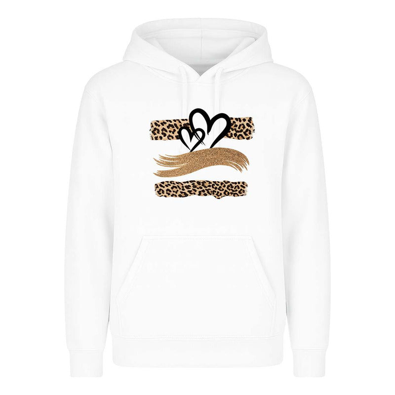 Sudadera Corazones Animal Print Leopardo Amor Regalo Unisex