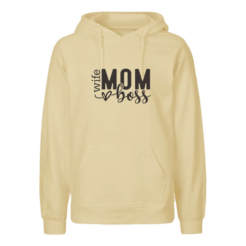 Sudadera Mom Wife Boss Con Corazón  Regalo Mamá Moderna