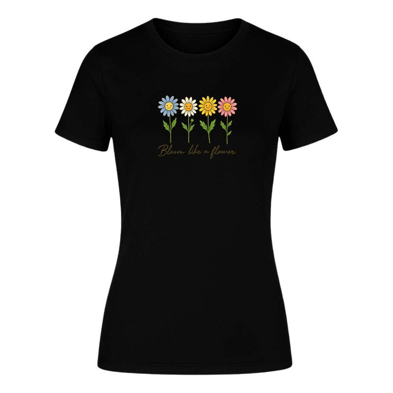 Playera "Bloom Like A Flower" Floral - Dama