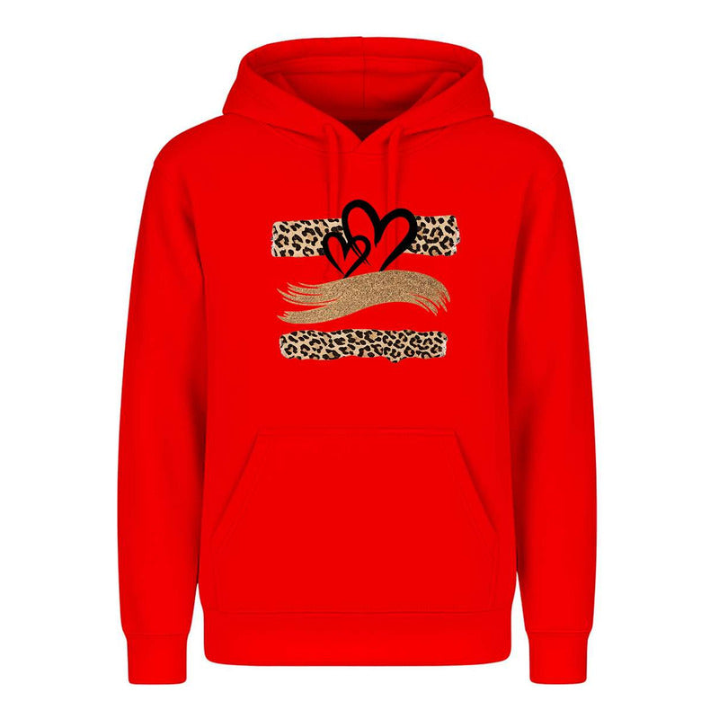 Sudadera Corazones Animal Print Leopardo Amor Regalo Unisex