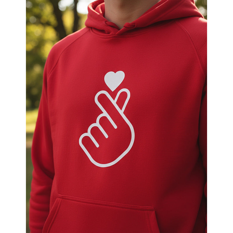 Sudadera Corazón Coreano K-pop Dedos Hoodie Dama