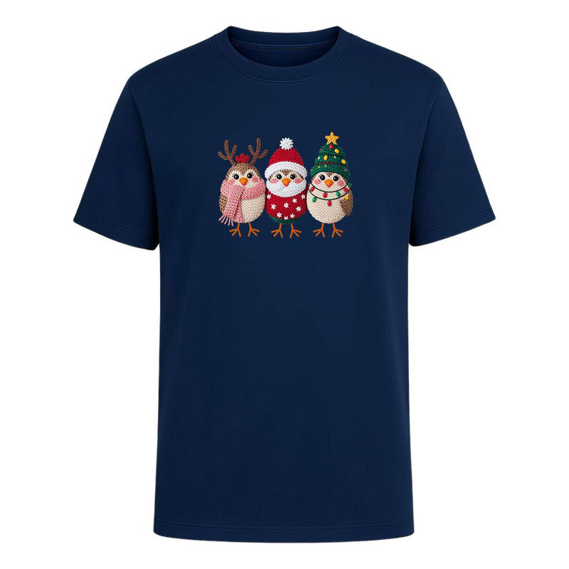 Playera Pajaritos Navideños Reno Santa Árbol Regalo Infantil