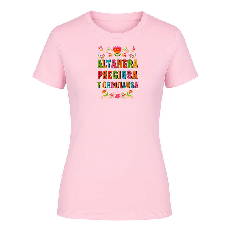 Playera KreaLab con frase mexicana preciosa y orgullosa para dama, diseño moderno y cómodo, estilo casual para mujer.