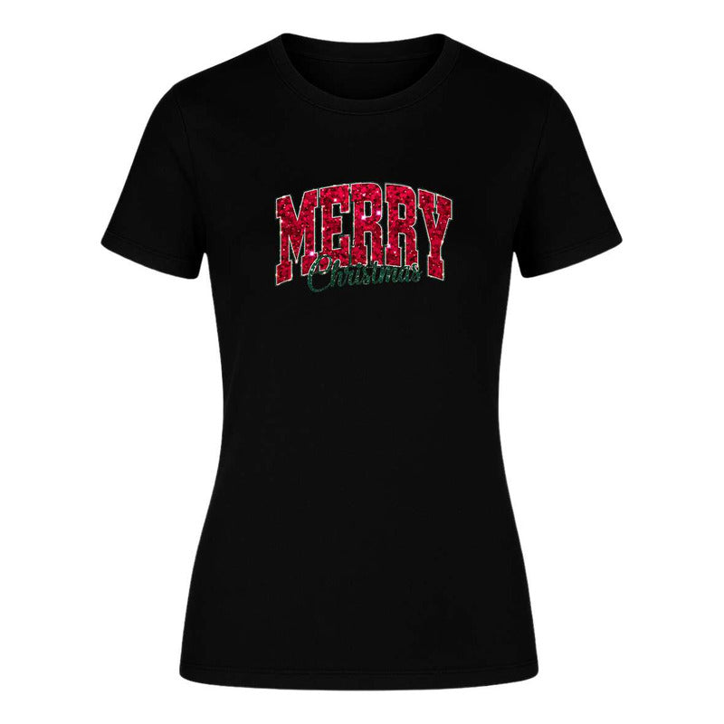 Playera Merry Christmas Navideña Cute Moda Chic De Dama