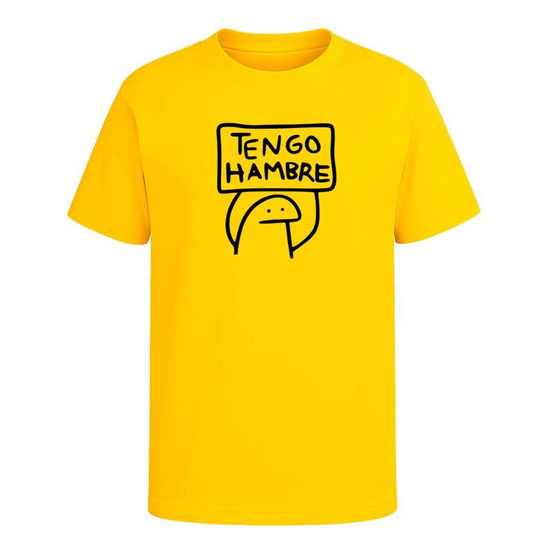 Playera unisex KreaLab con frase divertida "Tengo Hambre Meme", camiseta con diseño humorístico para hombres y mujeres.