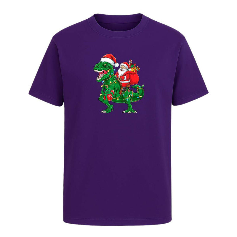 Playera Santa En T Rex Navideño Regalo Divertida Infantil