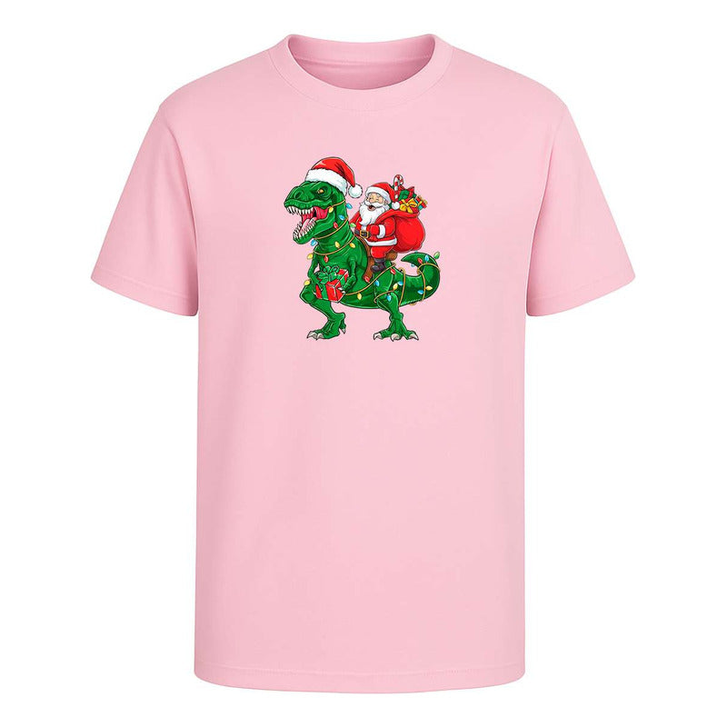Playera Santa En T Rex Navideño Regalo Divertida Unisex