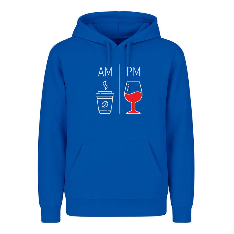 Sudadera Am Pm Café Y Vino Broma Humor Meme Regalo Unisex