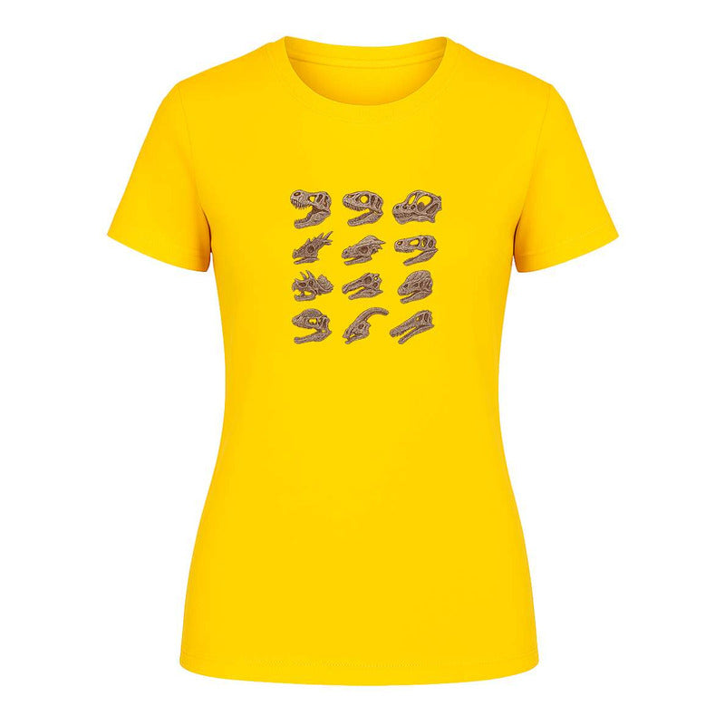 Playera "Cráneos de Dinosaurio" Fósiles - Dama