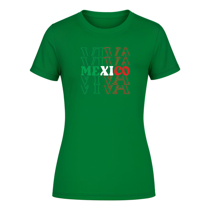 Playera "Viva México" Tricolor - Dama