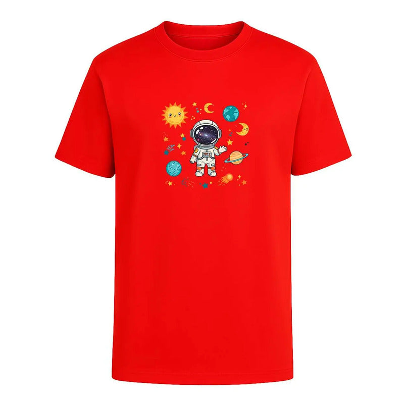 Playera Astronauta Kawaii Sistema Solar Divertida Unisex