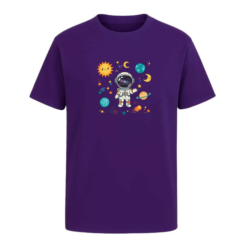 Playera Astronauta Kawaii Sistema Solar Divertida Unisex