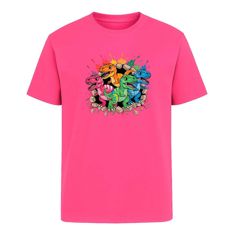 Playera Dinosaurios T Rex De Colores Estampado Infantil