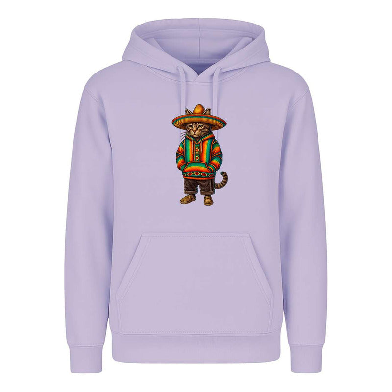 Sudadera Gato Con Sombrero Mexicano Poncho Divertida Unisex