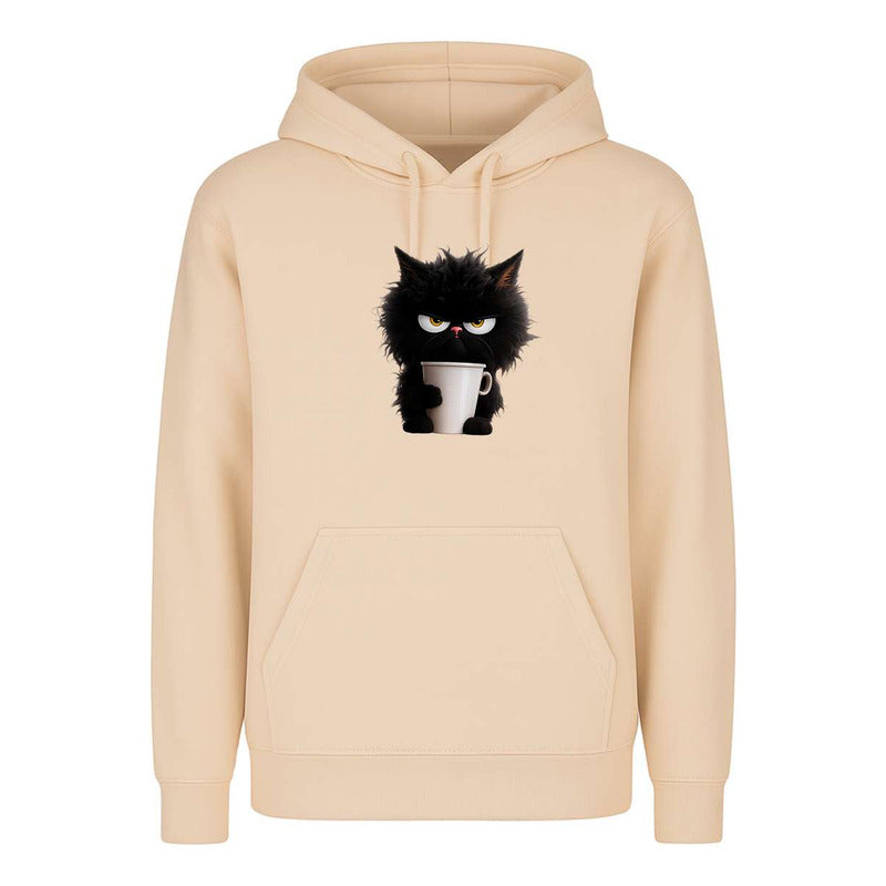 Sudadera Gato Enojado Con Café Broma Divertida Unisex