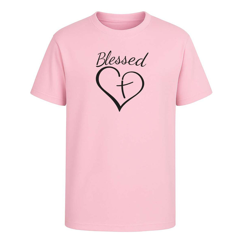Playera "Blessed" Corazón con Cruz - Infantil