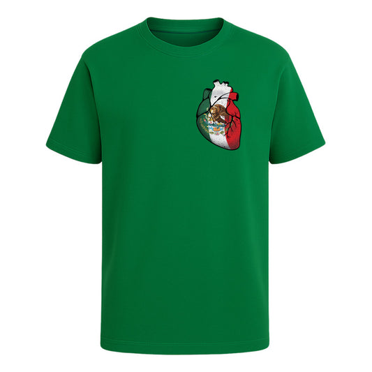 Playera "Corazón Mexicano" Bandera Tricolor - Hombre