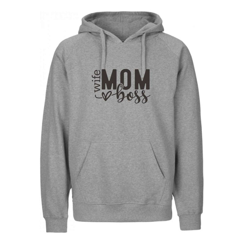 Sudadera Mom Wife Boss Con Corazón  Regalo Mamá Moderna