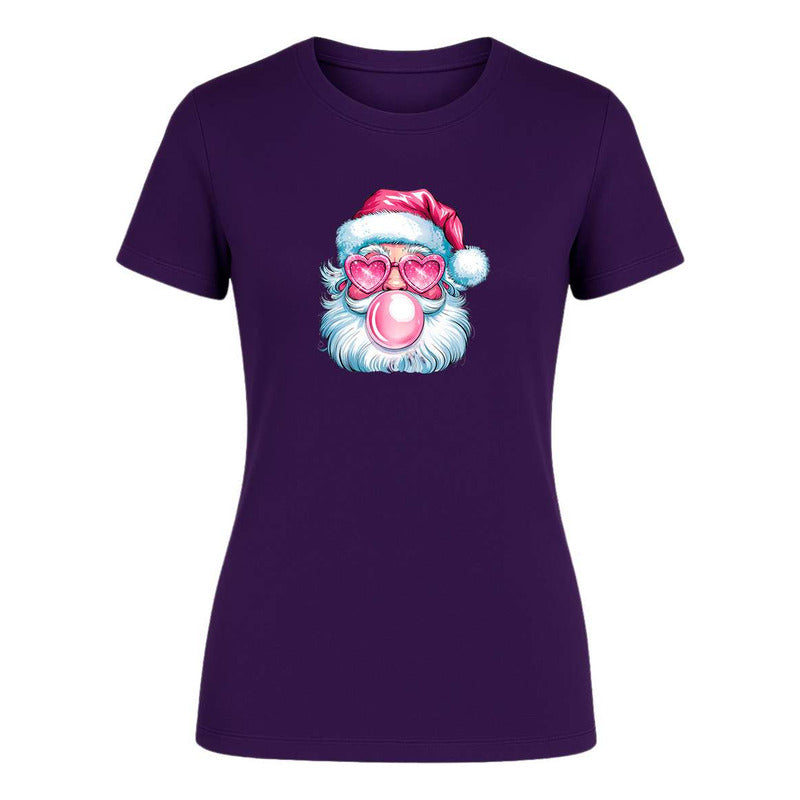 Playera Santa Cool Lentes Corazón Chicle Divertida Dama