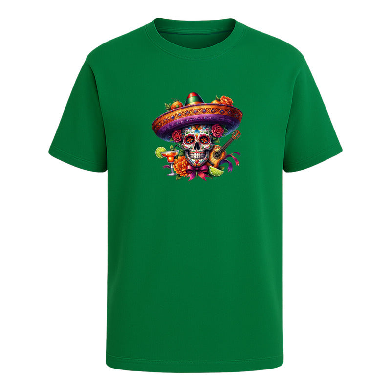 Playera Calavera Mexicana Sombrero Infantil Día De Muertos